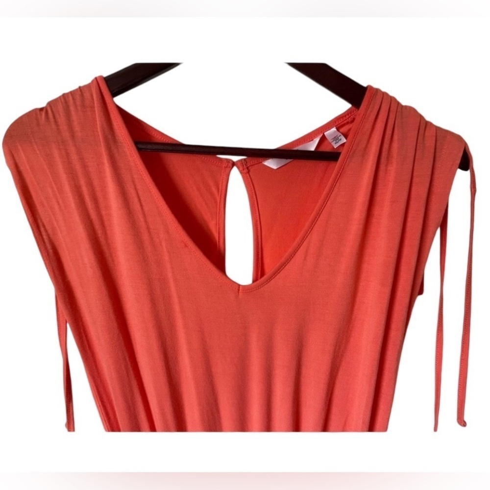 La Vie En Rose women's sleeveless romper with pockets size XS salmon orange - Picture 3 of 9